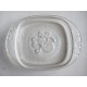 Plat ancien en verre épais, sculpté