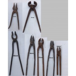 7 Outils anciens de forgeron, pinces