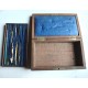 Trousse en bois boite à compas, ancienne.