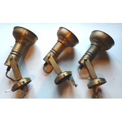 3 appliques spots muraux métal couleur cuivrée