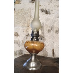 Lampe à pétrole rose 46cm