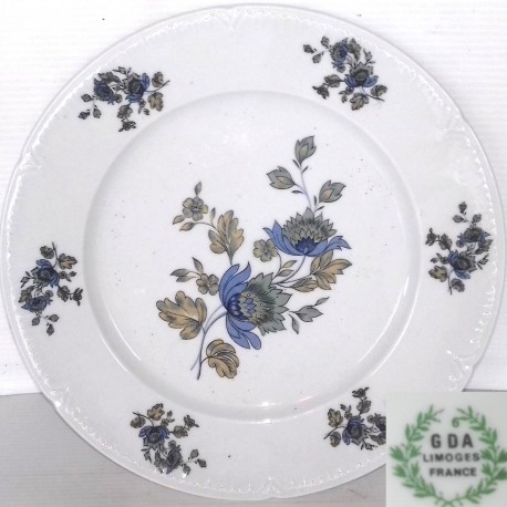 Plat /assiette Porcelaine de LIMOGES GDA 26cm