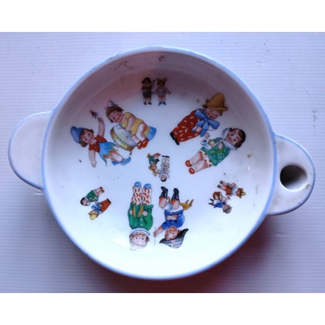 Assiette chauffante bébé ancienne Porcelaine de Limoges