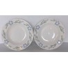 2 assiettes creuses décor fleurs sans marque