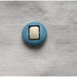 Bouton ancien bleu et blanc, vintage 22mm