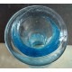 Flacon bleu en verre moulé 19cm