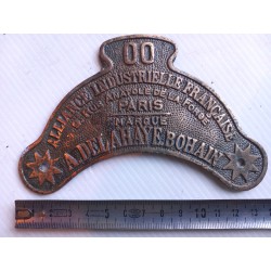 Plaque voiture DELAHAYE BOHAIN  Alliance industrielle française PARIS