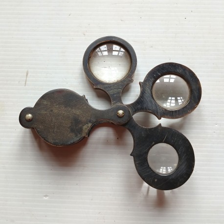 Ancienne loupe de poche/voyage 3 en 1, XIXè