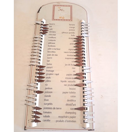 Plaque mémento liste de courses