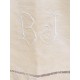 Drap ancien monogramme BJ, épais coton 3x2,10m