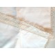 Jolie nappe ancienne LINON et dentelle, blanche, 90cmx90cm