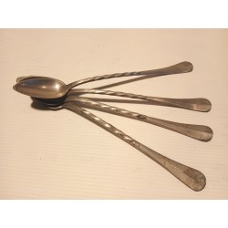 4 cuillers à confiture, torsadées, 20cm
