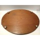 Grand plateau en bois et laiton 57cm