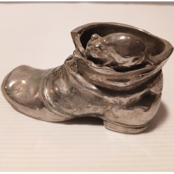 Petite bottine en métal avec souris en haut, 12cm