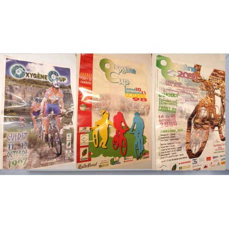Affiches vélo OXYGENE CUP Creuse 1997/1998/2000