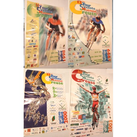 4 Affiches vélo TOUR CYCLISTE NATIONAL CREUSE