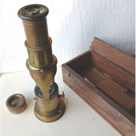 Ancien petit microscope fin 19ème début 20ème