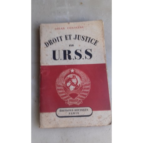 Livre URSS 1946 Droit et justice de JEAN FONTEYNE
