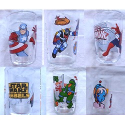 Verre de collection AVENGERS GOLDORAK SPIDERMAN STARWARS TORTUES NINJA ULYSSE