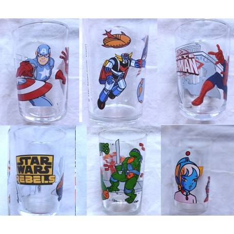 Verre de collection AVENGERS GOLDORAK SPIDERMAN STARWARS TORTUES NINJA ULYSSE