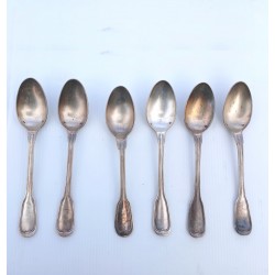 6 anciennes petites cuillers en métal argenté