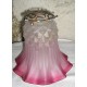 Ancien luminaire, tulipe-cloche ancienne rose avec griffe