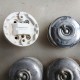 7 interrupteurs en porcelaine et métal, matériel électrique ancien
