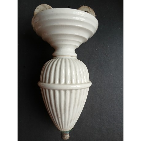 Monte baisse ancien en porcelaine blanche 18cm