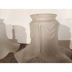 Luminaire tulipe-cloche ancienne, blanche