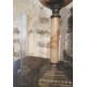 Lampe à pétrole 80cm, en onyx, couleur ambre et verre en cristal de Gouzon