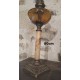 Lampe à pétrole 80cm, en onyx, couleur ambre et verre en cristal de Gouzon