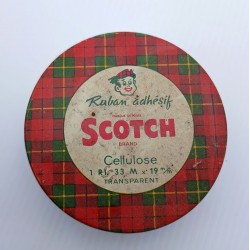 Boite ancienne de rouleau de "SCOTCH" en métal, diamètre 7cm.
