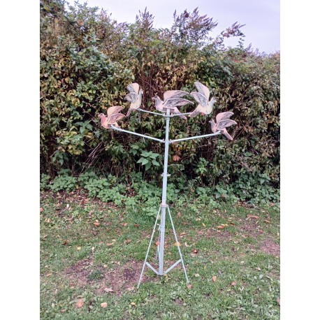 JEU de tir au pigeon ancien authentique, 6 branches. manque un pigeon, avec fusil