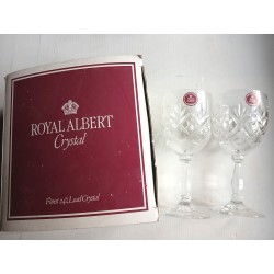 Coffret de 2 verres ROYAL ALBERT Crystal. verres neufs avec étiquettes