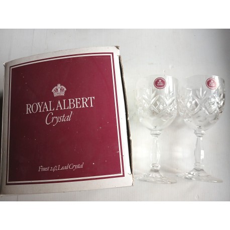Coffret de 2 verres ROYAL ALBERT Crystal. verres neufs avec étiquettes