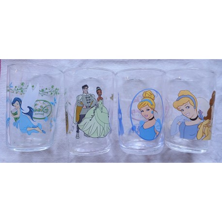 4 verres de collection Disney PRINCESSES