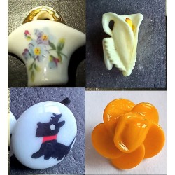 Petits boutons en porcelaine, anciens