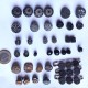LOT de 90 boutons-bjoux anciens , noirs , dorés, strass,10mm, mercerie (lot 2)