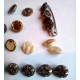 LOT de 90 boutons-bjoux anciens , noirs , dorés, strass,10mm, mercerie (lot 2)