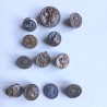 12 Boutons anciens de vennerie CERF PERDRIX LIEVRE CANARD CHEVAL