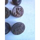 12 Boutons anciens de vennerie CERF PERDRIX LIEVRE CANARD CHEVAL
