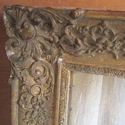 Miroir ancien bois et platre doré 