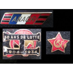 3 Insignes anciens Pin's PC, ANACR, 1904-1934