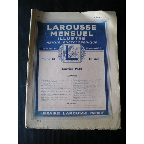 Revue ancienne "Larousse mensuel illustré" 1934 