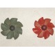 2 Boutons anciens en plastique fleurs 30mm- Vintage