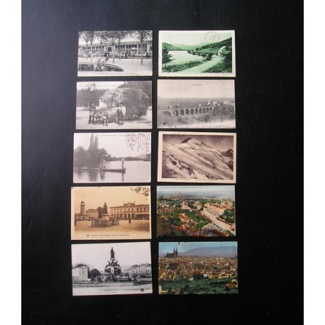 10 cartes postales anciennes Auvergne