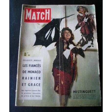 Paris-Match Mistinguett, fiancés de Monaco 1956
