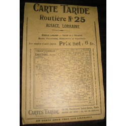 Carte routière Taride N°25, années 30,Alsace-Lorraine