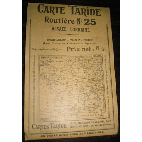 Carte ancienne routière Taride N°25, années 30