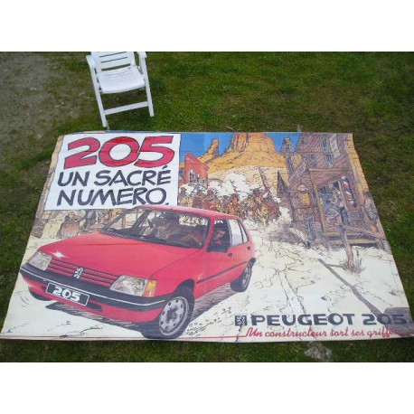 Affiche poster plastifié 205 peugeot 3.10x2.25m